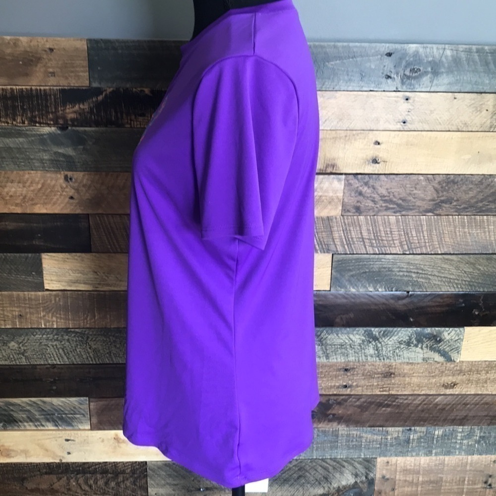 Under Armour | Girls Youth Loose Fit Tee, YXL, Purple, Heat Gear - Picture 4 of 8
